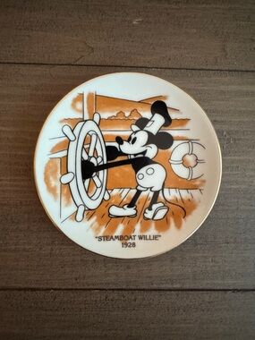 Vintage Disney Mickey Mouse Steamboat Willie Mini Plate
